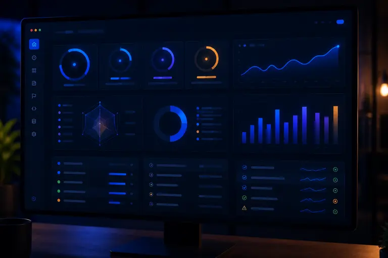 Illustration d'un dashboard d'audit technique pour un projet Next.js, montrant les différentes métriques et points d’attention à surveiller.